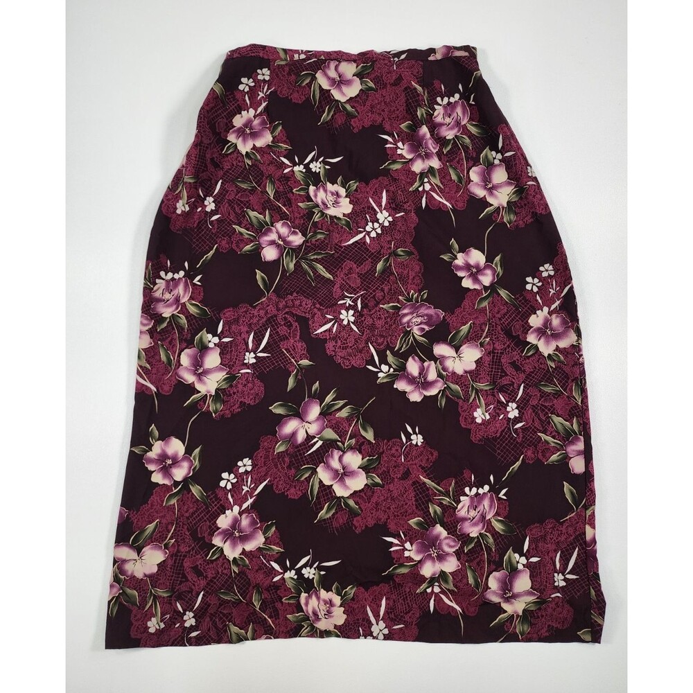 Kathie Lee Skirt Women's Size 18 Purple Floral Print